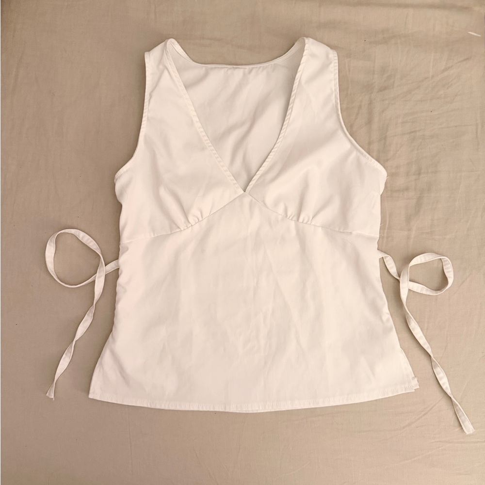 White tie back top